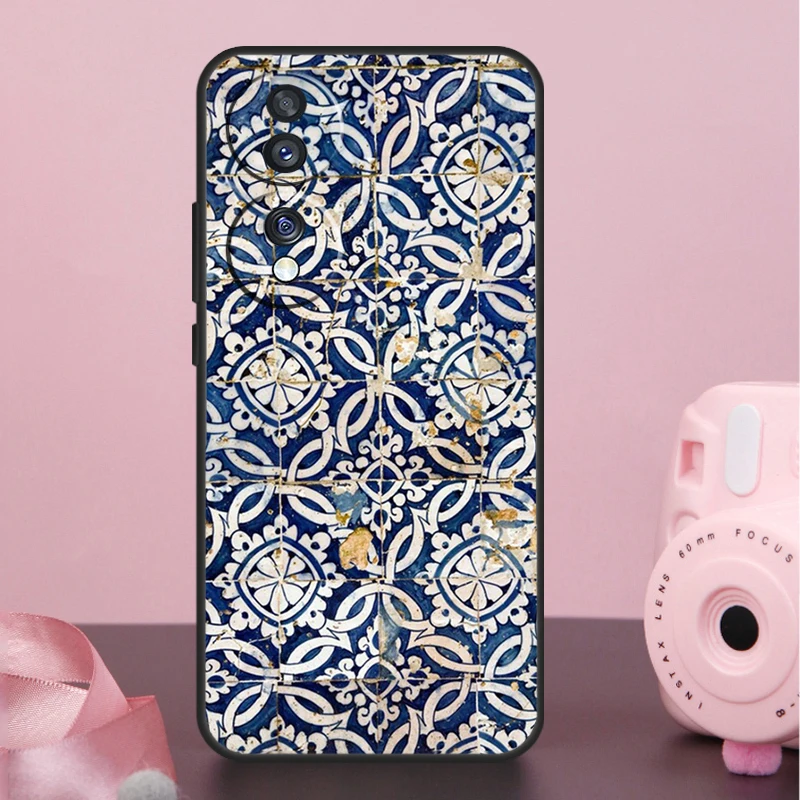 Portuguese Glazed Tiles Case For Honor 90 70 50 10 Magic 5 Lite Magic 6 Pro X7 X8 X9 X6a X7a X8a X9a X9b X8b Cover