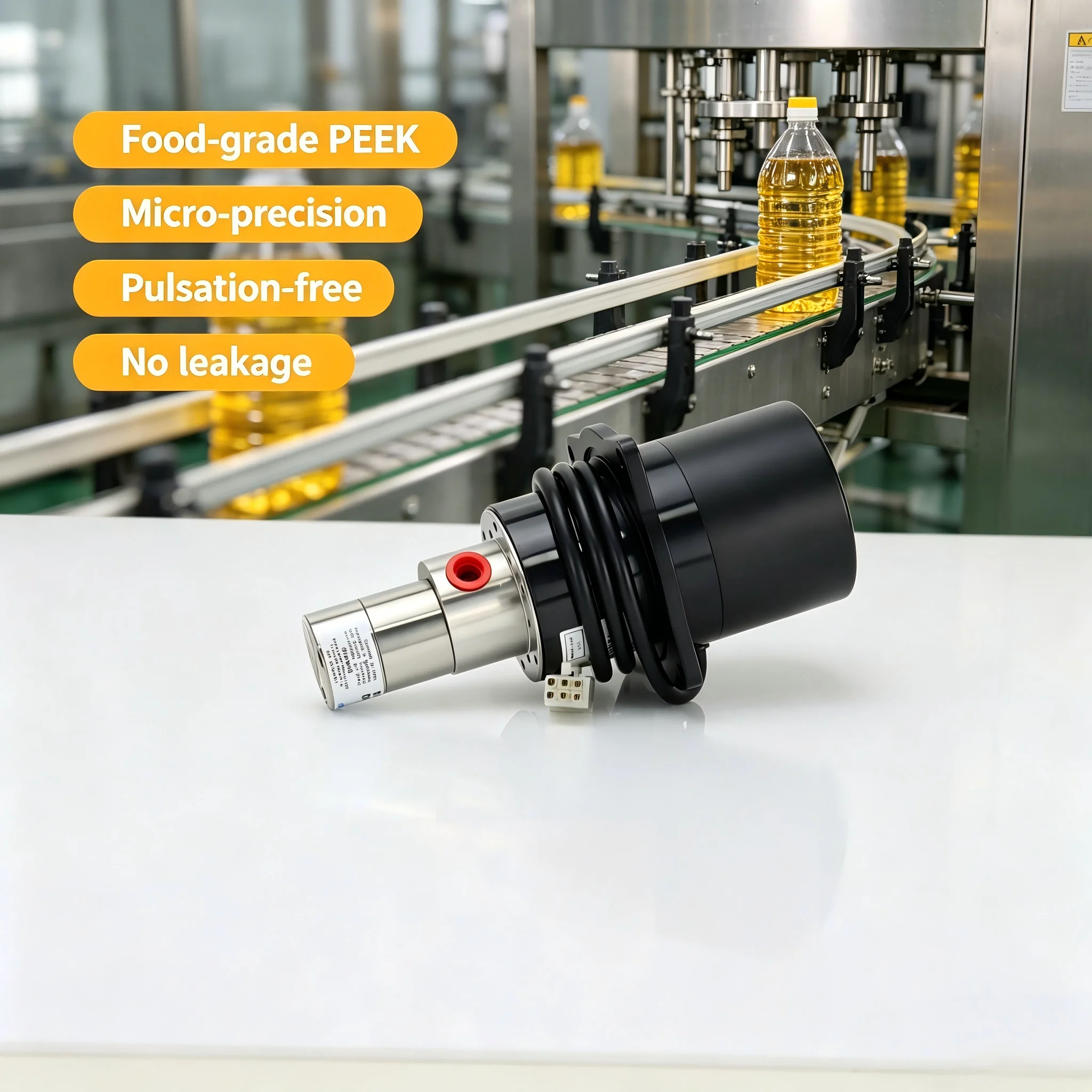 

Food Grade Filling Machine Pump WithGear For Cosmetic Syrup Dispensing, 316L Stainless Steel Magnetic Metering