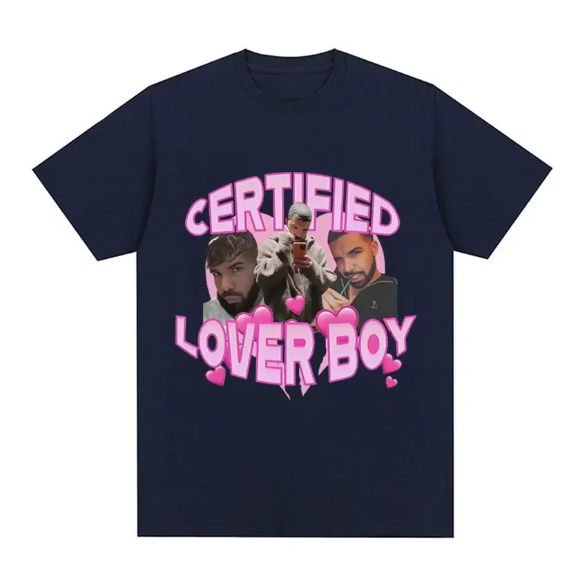 Certified Lover Boy Music Album T Shirt Funny Rapper Drake Meme Graphic Tee Shirt Men's Hip Hop Fashion Oversized Cotton T-shirt