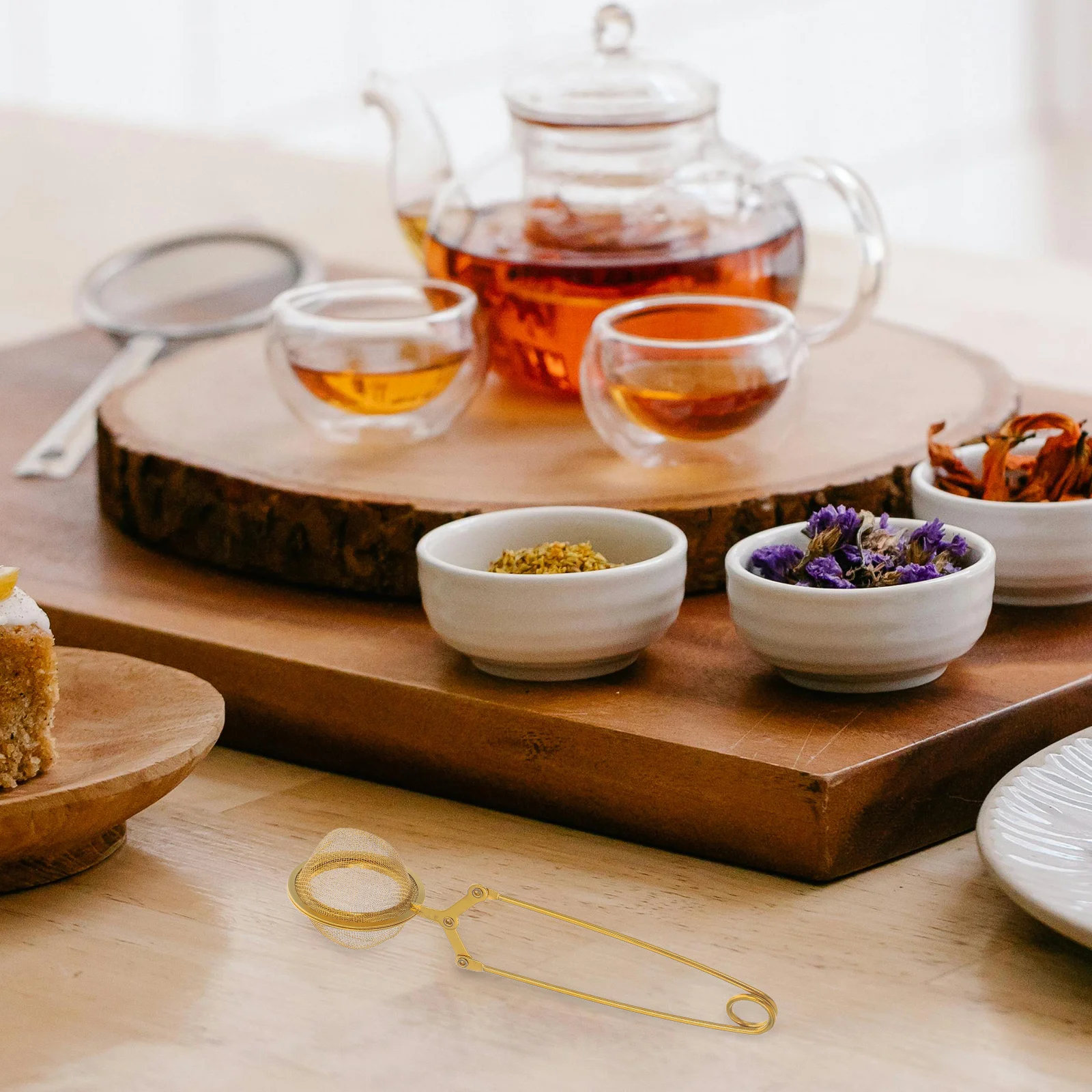 

2Pcs Household Tea Strainer Stainless Steel Fine Workmanship Compact Lightweight Tea Leaker for Home and Travel