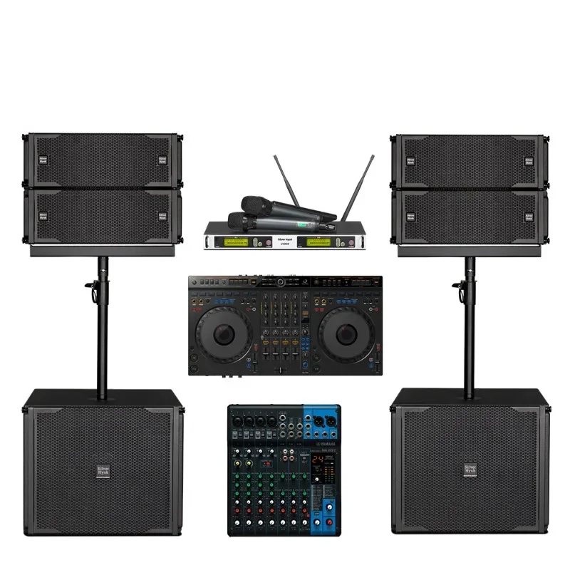 Portable active line array audio set DJ DJing outdoor performance professional audio