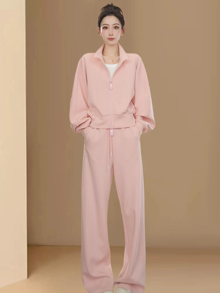 Otoño 2025 Mujer Casual Cómodo Suelto Falda Pantalones de Pierna Ancha Conjunto de Dos Piezas Faionable Conjunto de Ocio Versátil