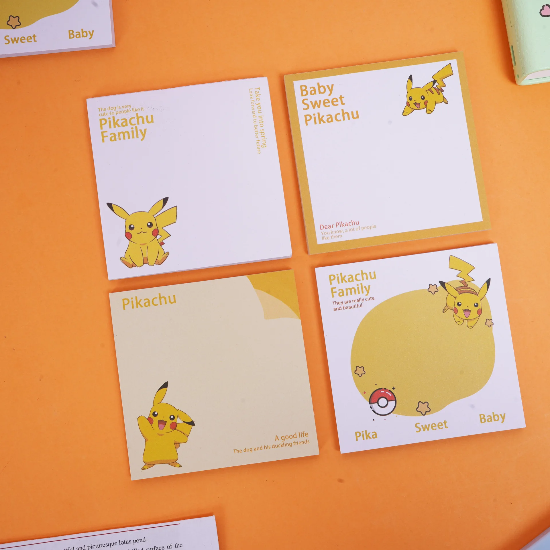Bloc de Notas Adhesivas con Diseño de Pikachu, Bloc de Notas Adhesivas para Estudiantes, Notas Adhesivas Reutilizables