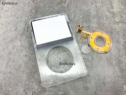 Clear Transparent Plastic Front Faceplate Housing Case Cover Clickwheel Center Button for iPod 5th Video 30GB 60GB 80GB