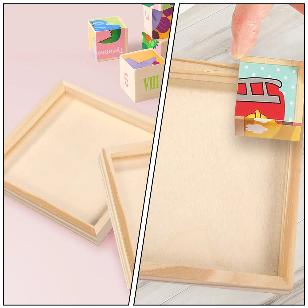 6 Pcs Kids Puzzles Tray Sorting Trays for 3D Wooden Blocks Snack Serving Storage Pallet Child