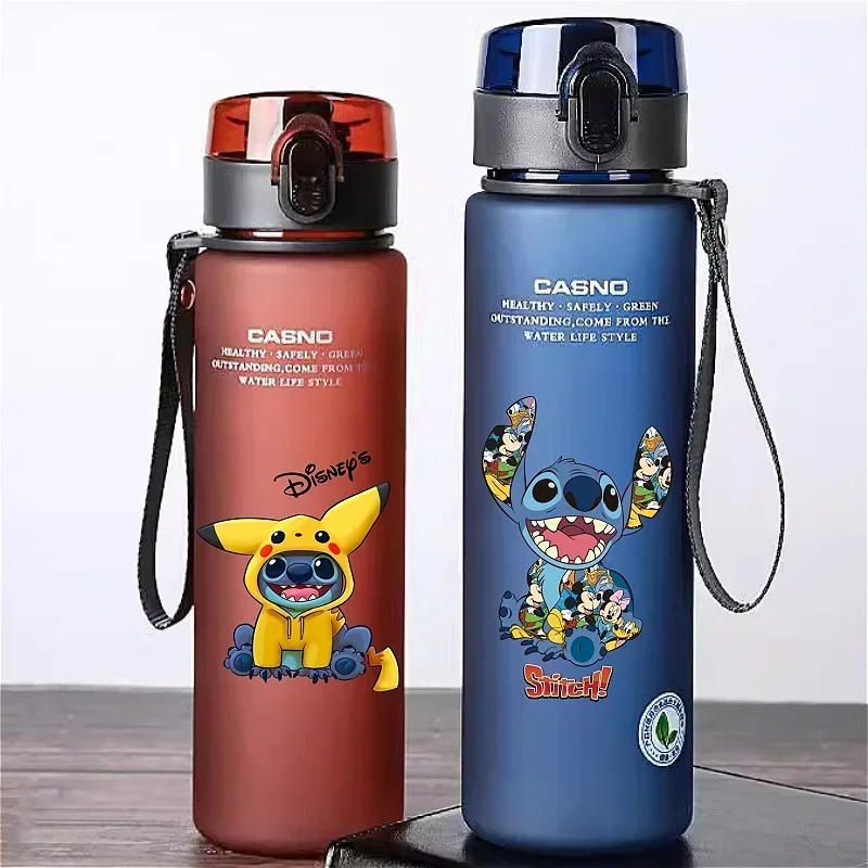 

800ML Disney Stitch Water Cup Portable Large Capacity Student Plastic Drink Bottles Outdoor Cycling Fitness Sport Water Cup Gift