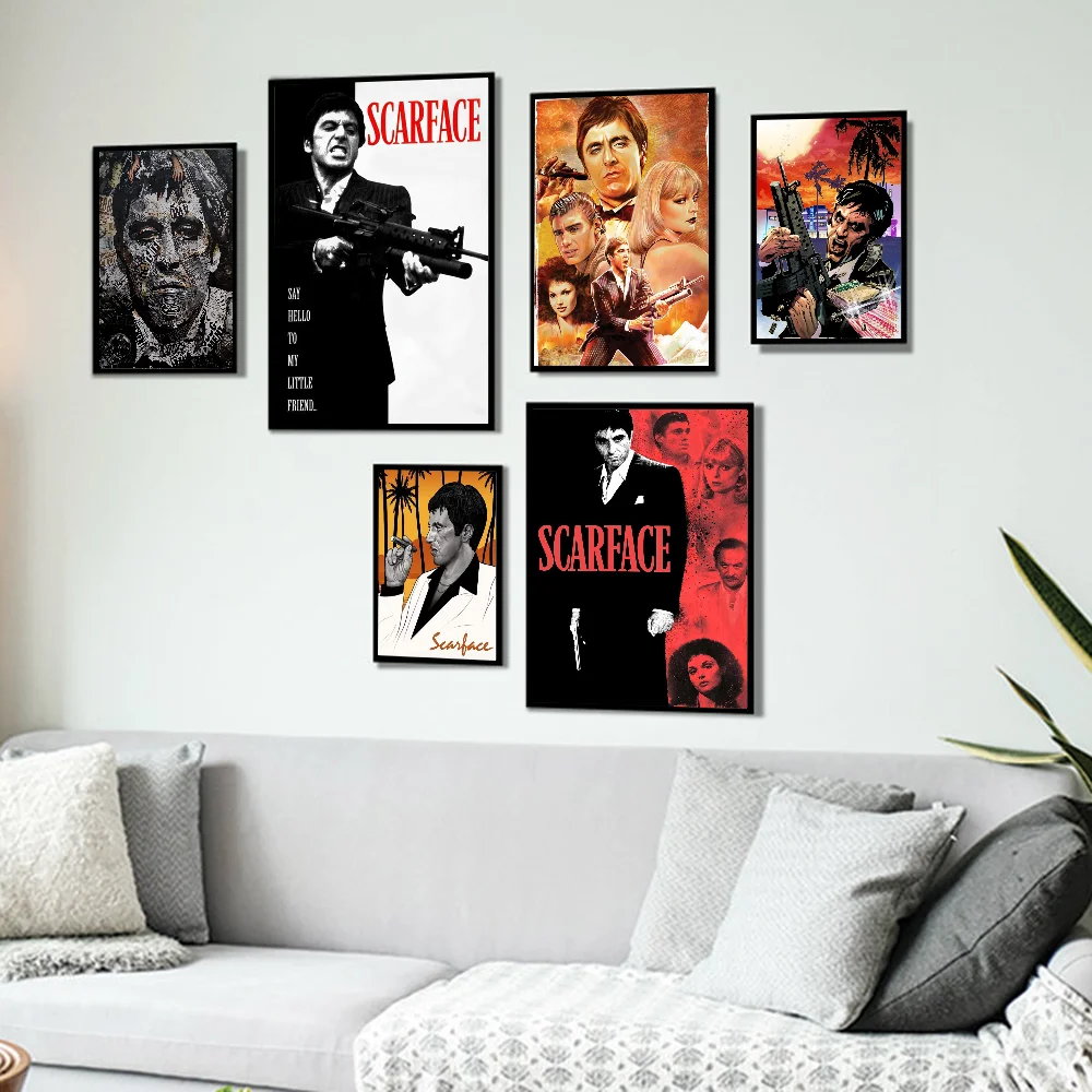 Classic Movie Scarface Classic Vintage Posters Whitepaper Prints Posters Artwork Kawaii Room Decor