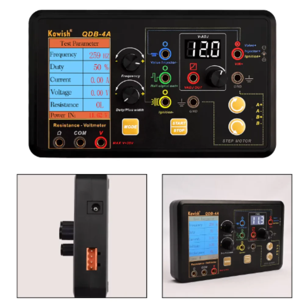 QDB 4A Auto Ignition Coil Tester Injector Solenoid Valve Stepper Motor Actuator Driver PWM Signal Simulator 12V 24V Car Diagnost
