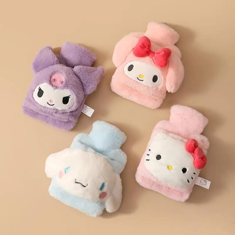 

New Sanrio Kawaii Pvc Filling Water Injection Hot Water Bag Child Students Plush Hand Warmers Household Removable Hand Warmer