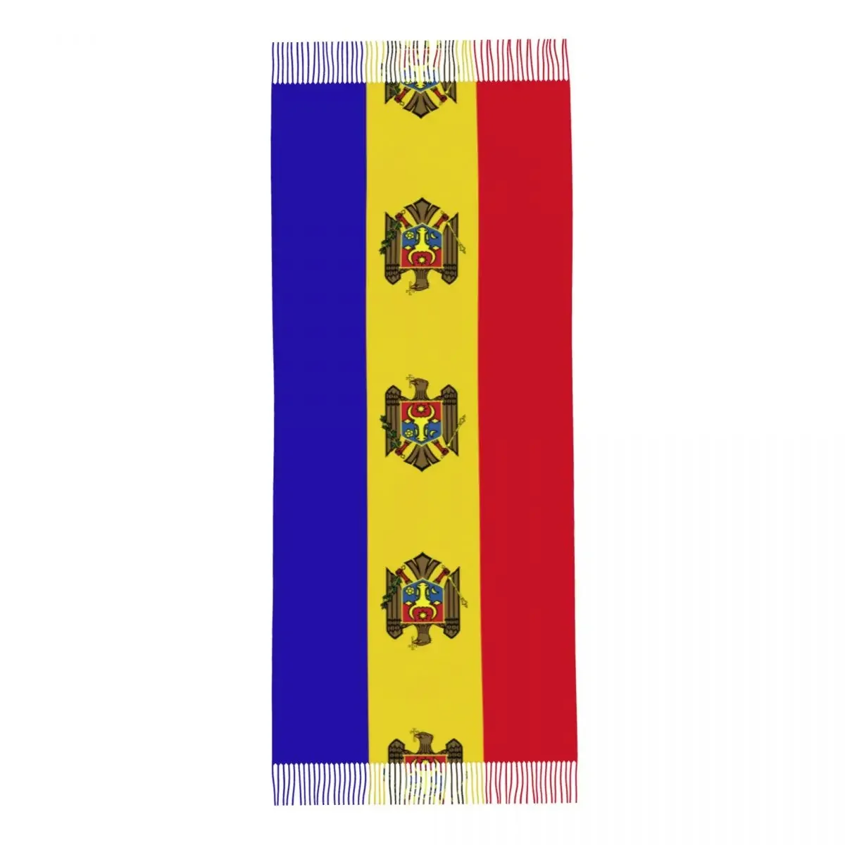 Moldova Flag Women's Tassel Shawl Scarf Fashion 