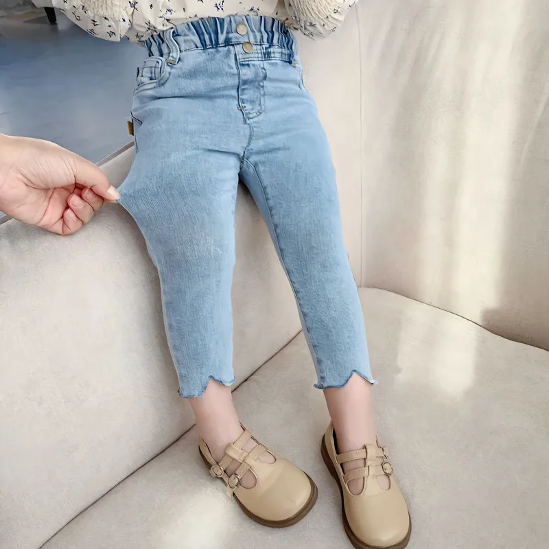 Spring and Autumn Girls' Tight Jeans New Children's Baby Casual Fashion Pants