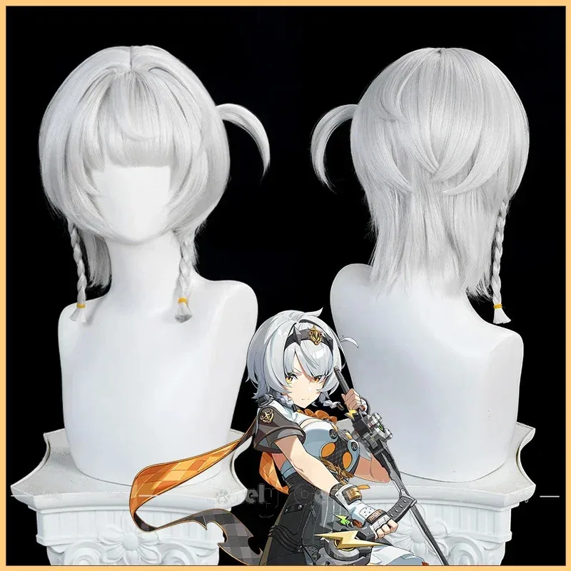 사이솔져 0 안비 코스프레 의상 가발 젠리스 존 제로 실버 솔져 드레스 가방 나비넥타이 헤드웨어 소품 여성 소녀 파티 할로윈