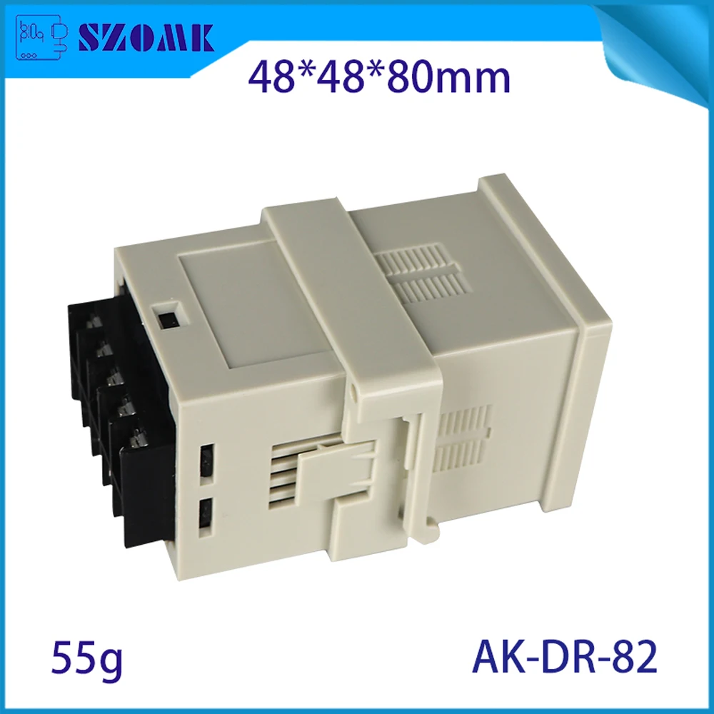 SZOMK Plastic enclosure AK-DR-82 48*48*80mm din rail abs enclosure injection plastic mold terminal block din rail