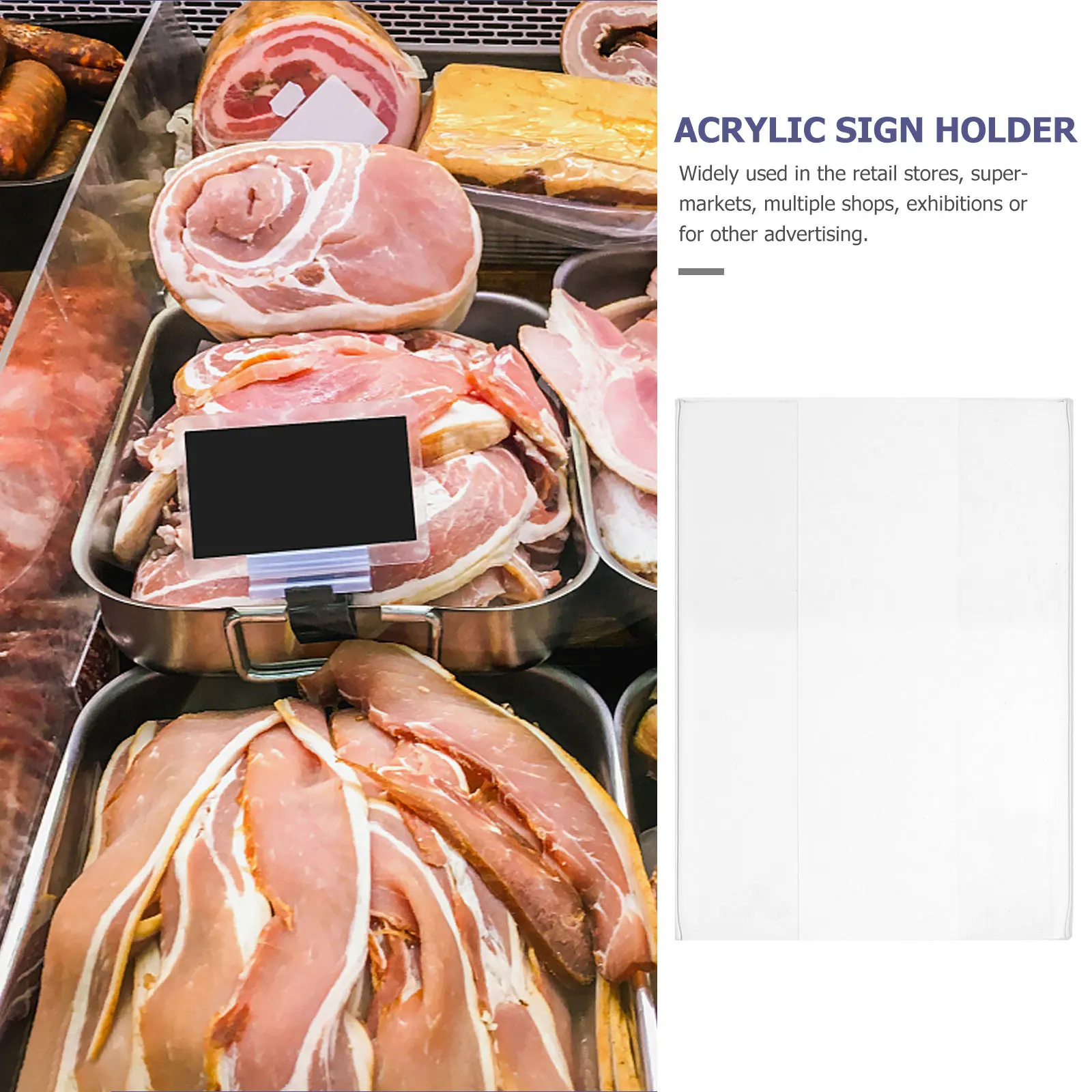 

5pcs Clear Acrylic Price Tag Holders Shelf Label Holders For Retail Store Display Signage Adhesive Transparent Label Organizer