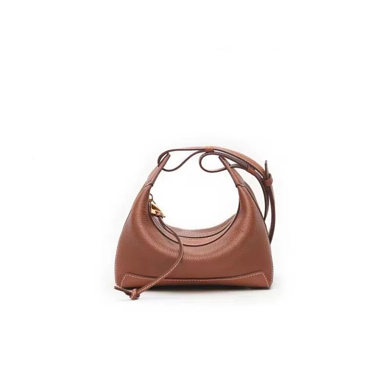 23 new niche design leather bag, fashionable and versatile, shoulder bag can be crossbody worn