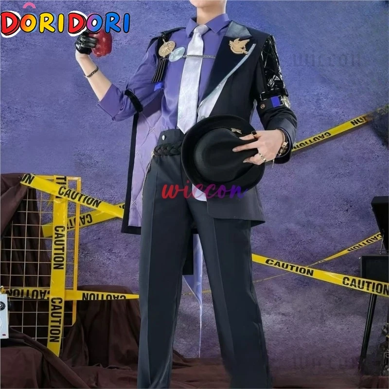 Zenless Zone Zero Hugo Cosplay Costume Black Suit Hugo Wig Game Uniform With Hat Props New Eridu Halloween Party Women Men view 2