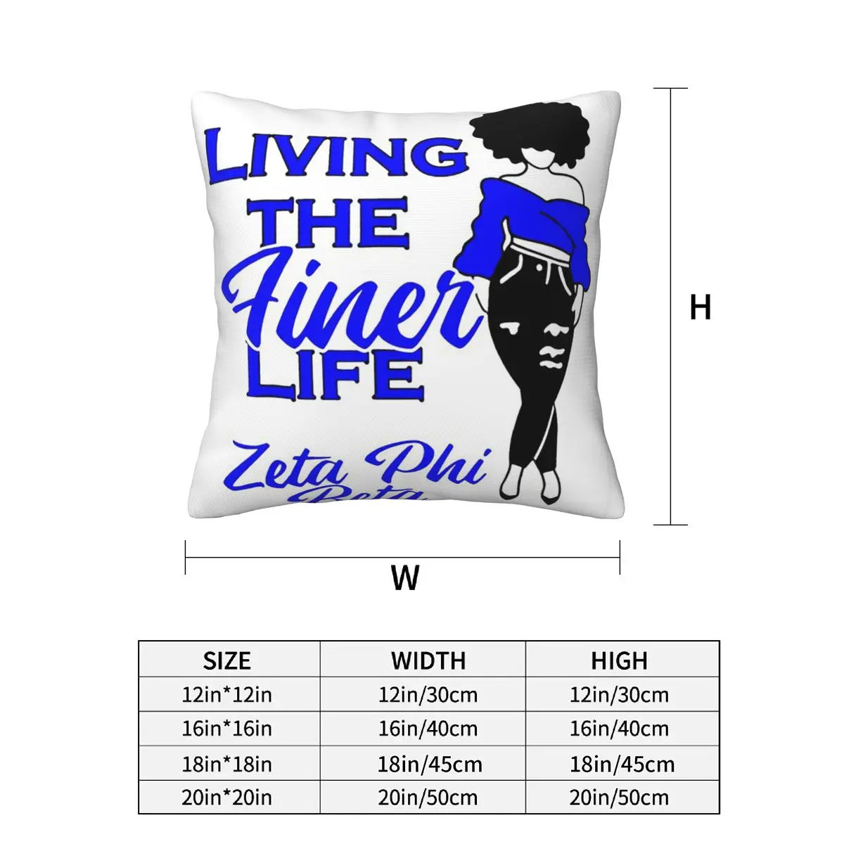 Zeta Phi Beta Sorority Logo 2 قطعة المخدة المربعة غطاء وسادة وسادة ديكور الراحة رمي وسادة لغرفة المعيشة المنزلية #5