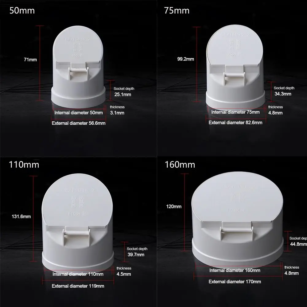 Anti Odor Drainage Pipe Floor Drains 50-160mm Multifunctional Insect-proof Roof Cover Large Displacement anti-rat Pipe Valve