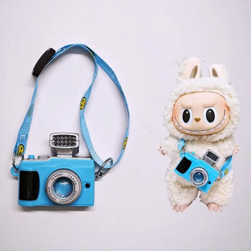 

Labubu Doll Fashion Set Cute White Shirt Hat Animal Overalls Doll Clothes Accessory Gift for 17cm Doll