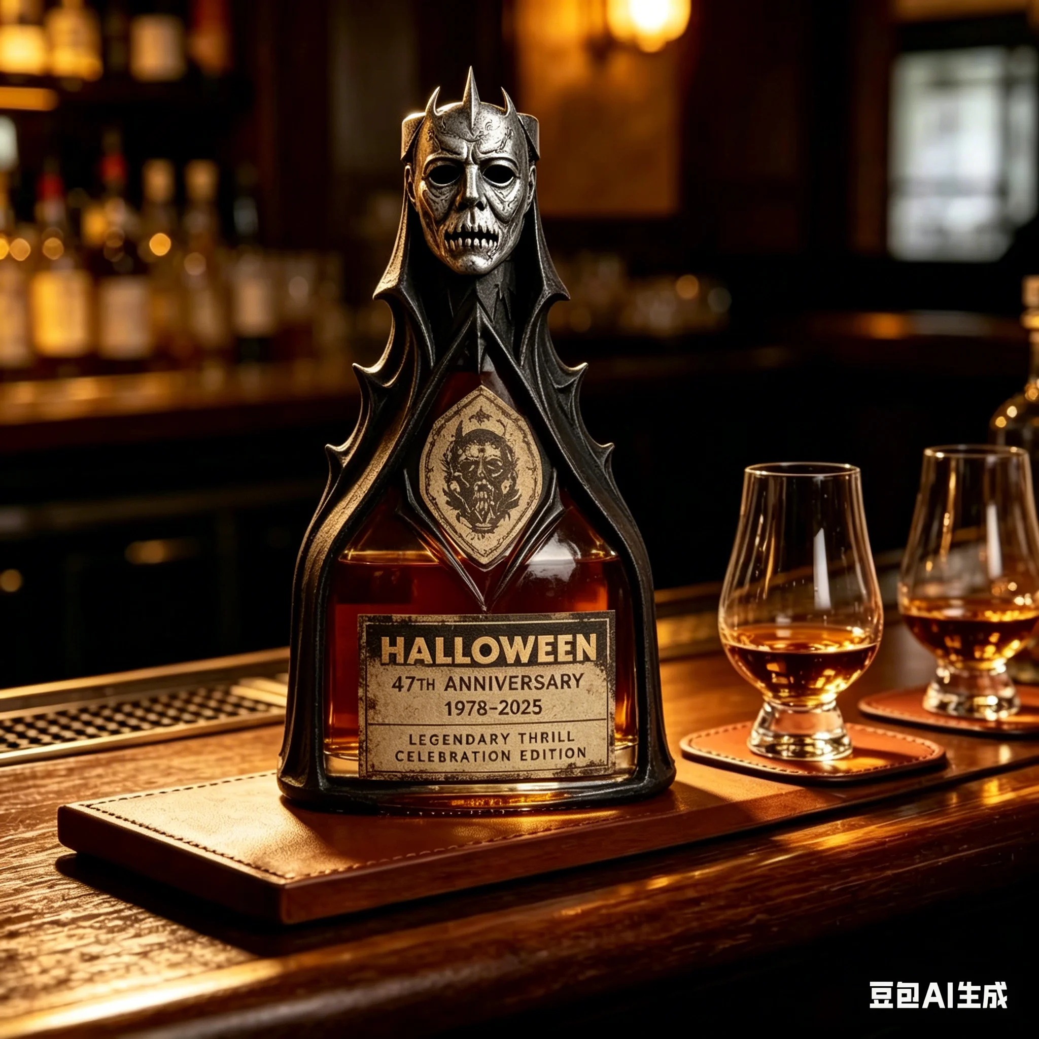 Decantador de Whisky con Forma de Michael Myers para el 47.º Aniversario de Halloween, Botella de Licor con Forma de Personaje de Terror en 3D para Decoración del Hogar o Bar