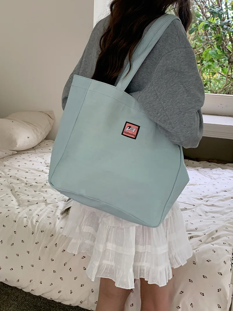 CGCBAG-Sac fourre-tout en toile pour femme, mode coréenne, broderie mignonne, capacité de lage, initié par une femme, commconsulsimple shopper, sacs à main