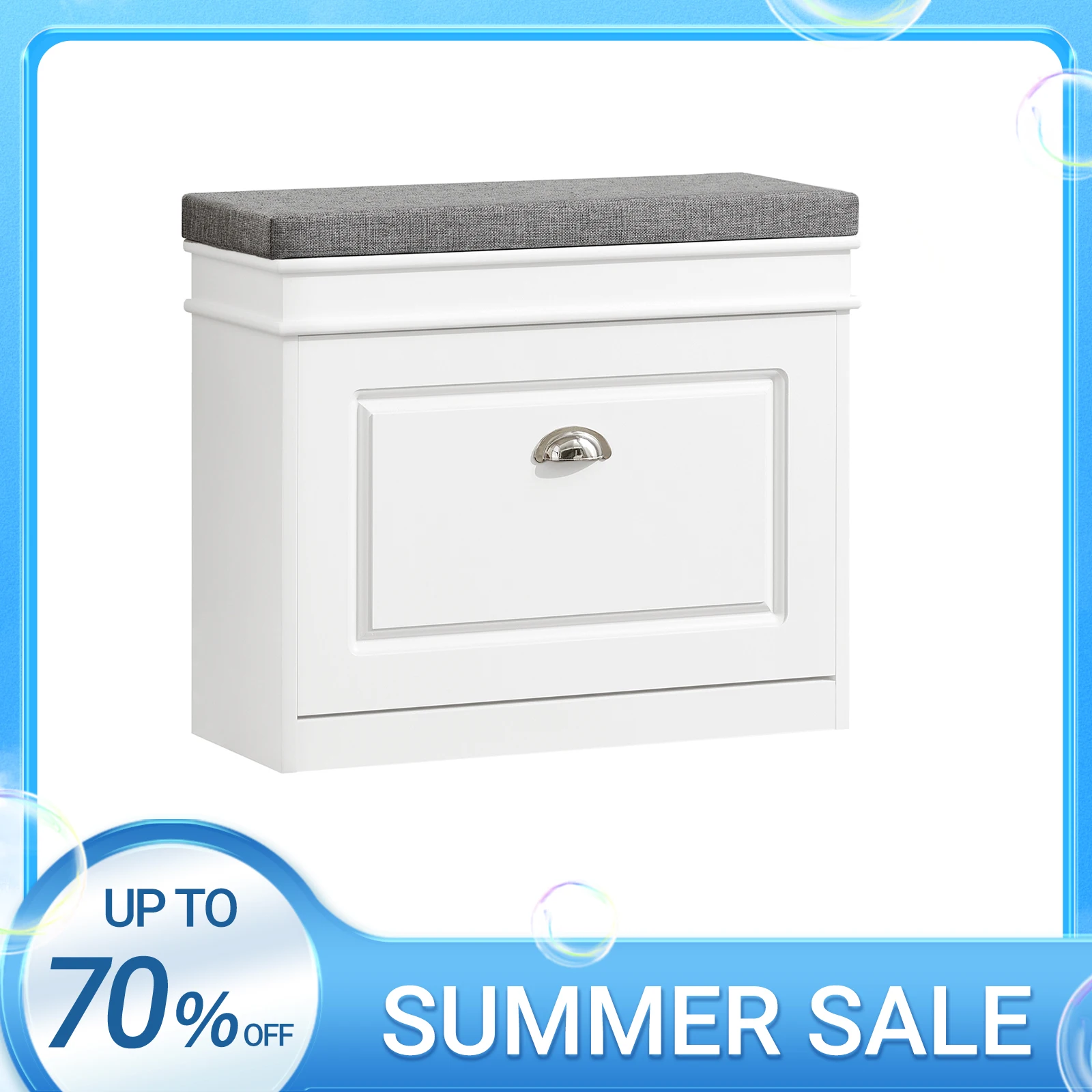 SoBuy FSR82-K Camión volquete de zapatos Mueble para zapatos con solapa Banco para zapatos con cojín de asiento Cómoda para zapatos Banco BHT aprox: 60x51x24cm