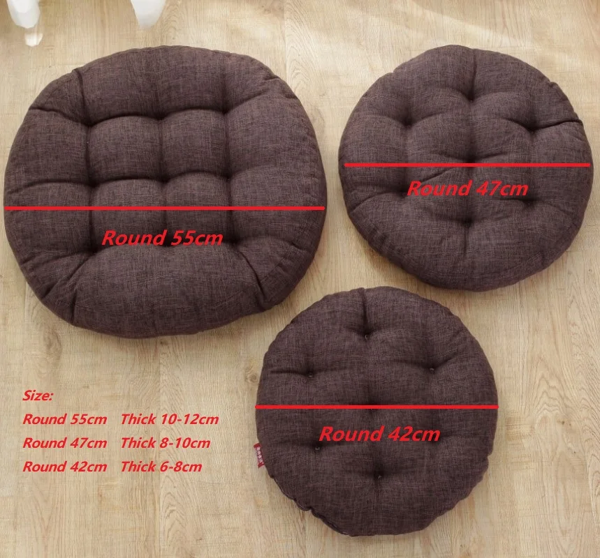 Frühling Sommer Großes Bodensitzkissen Verdicktes Tatami-Stuhlkissen Getuftetes Rundes Großes Kissen Stuhlauflage Ottoman Poufs – Detail 1