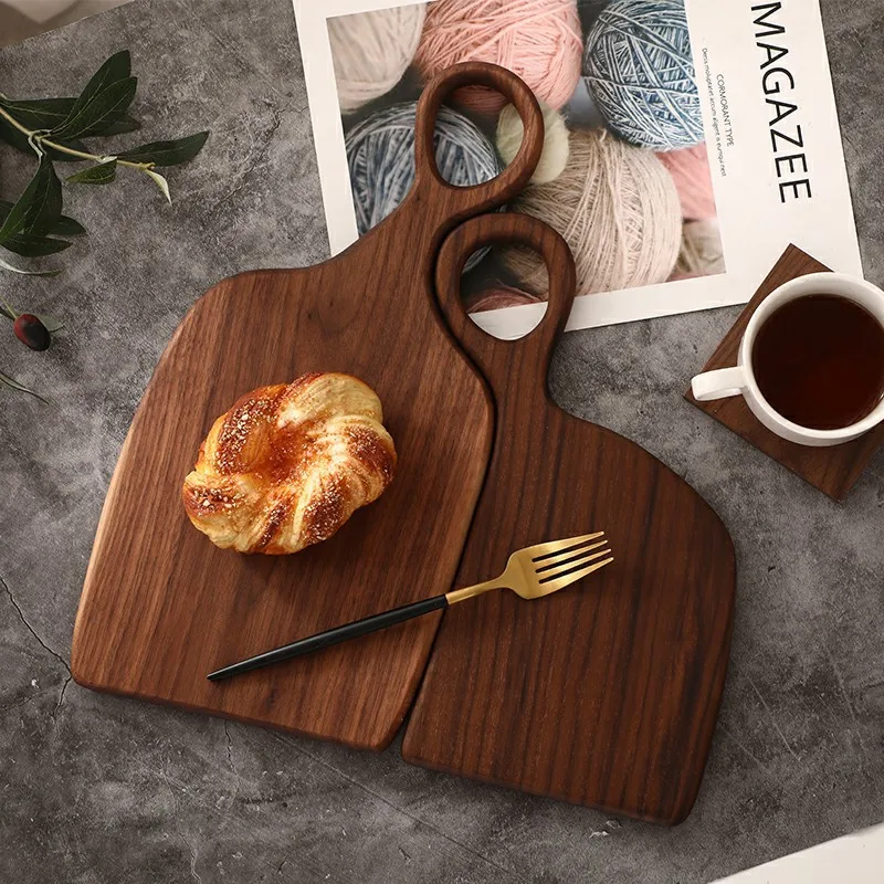 Walnut Chopping Board Creative Couple Shape Wooden Chopping Board Household Antibacterial Cheese Plate Food Tray