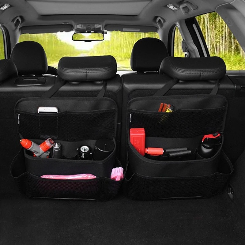 

for Geely Monjaro 2023 KX11 2021 2022 Car Rear Seat Organizer Anti-Kick Mats Trunk Hanging Bag Storage Net