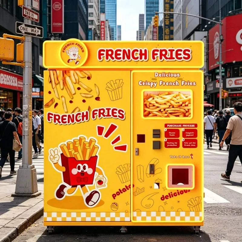 Fully Automatic Fries Vending Machine Commercial Smart Self Service Fast Food Kiosk Touch Screen Cashless Payment System