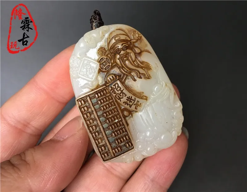 إله الرخام الأبيض العتيق، حساب دقيق، ماركة اليشم العلامة التجارية القديمة العالية، قلادة حجر السيارة. اكسسوارات ديكور الغرفة