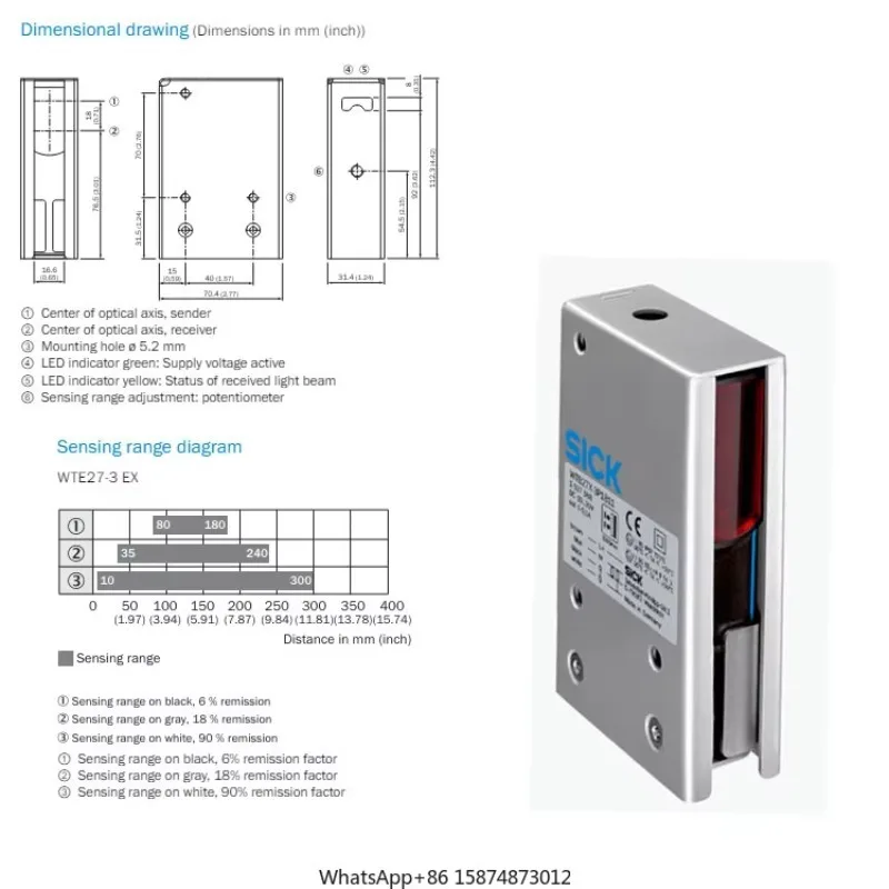 

Good selling Original SICK Photoelectric sensor W27 WTE27X-3P1861S01 1129917