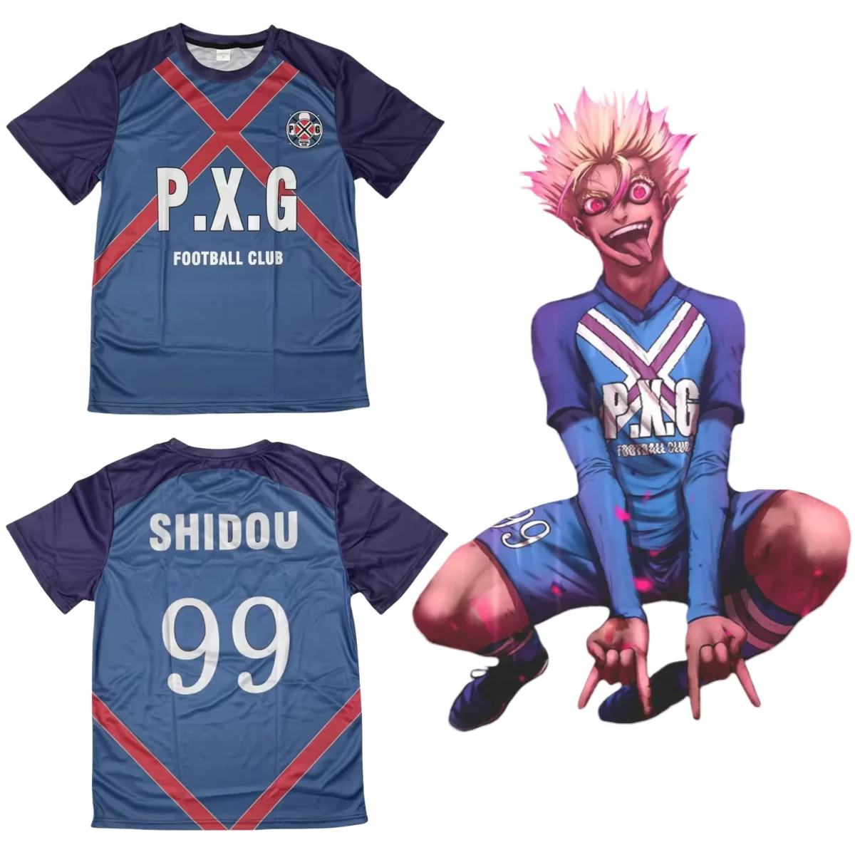 

Anime Blue Lock Shidou Shirt Cosplay Costumes #99 Football Club Jersey Ryuusei Shidou Soccer Training T-Shirt 3D Printing