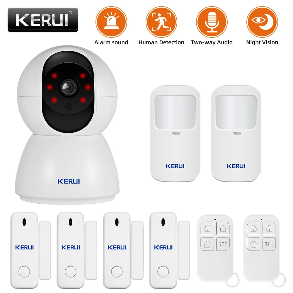 

KERUI Wireless WIFI 3MP CameraCCTV Surveillance with Alarm System Home Security Camera Alarm Burglar Door Motion Sensor Detector