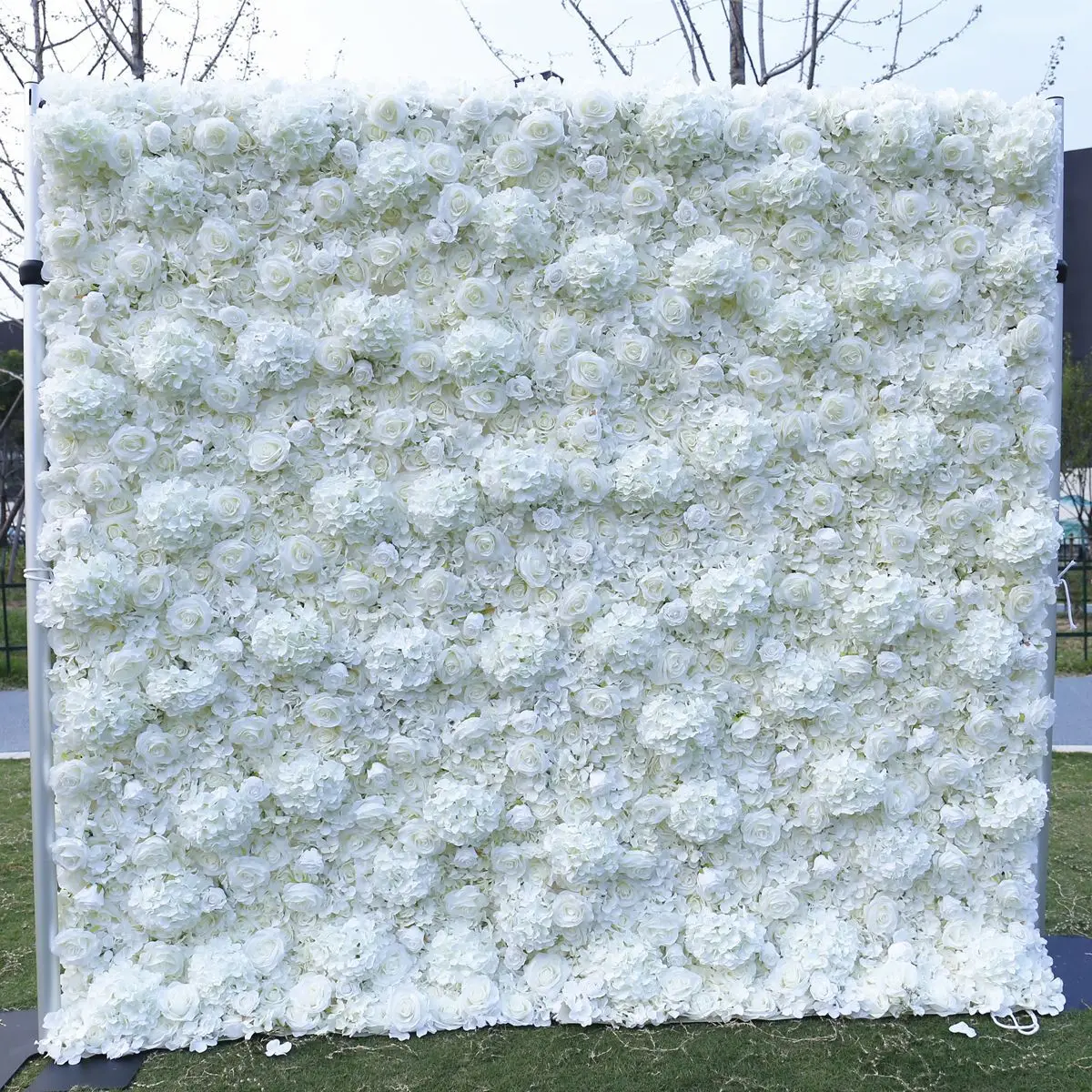 Factory direct white cloth bottom flower wall background wall simulation flower photo background Wedding wedding decoration wall