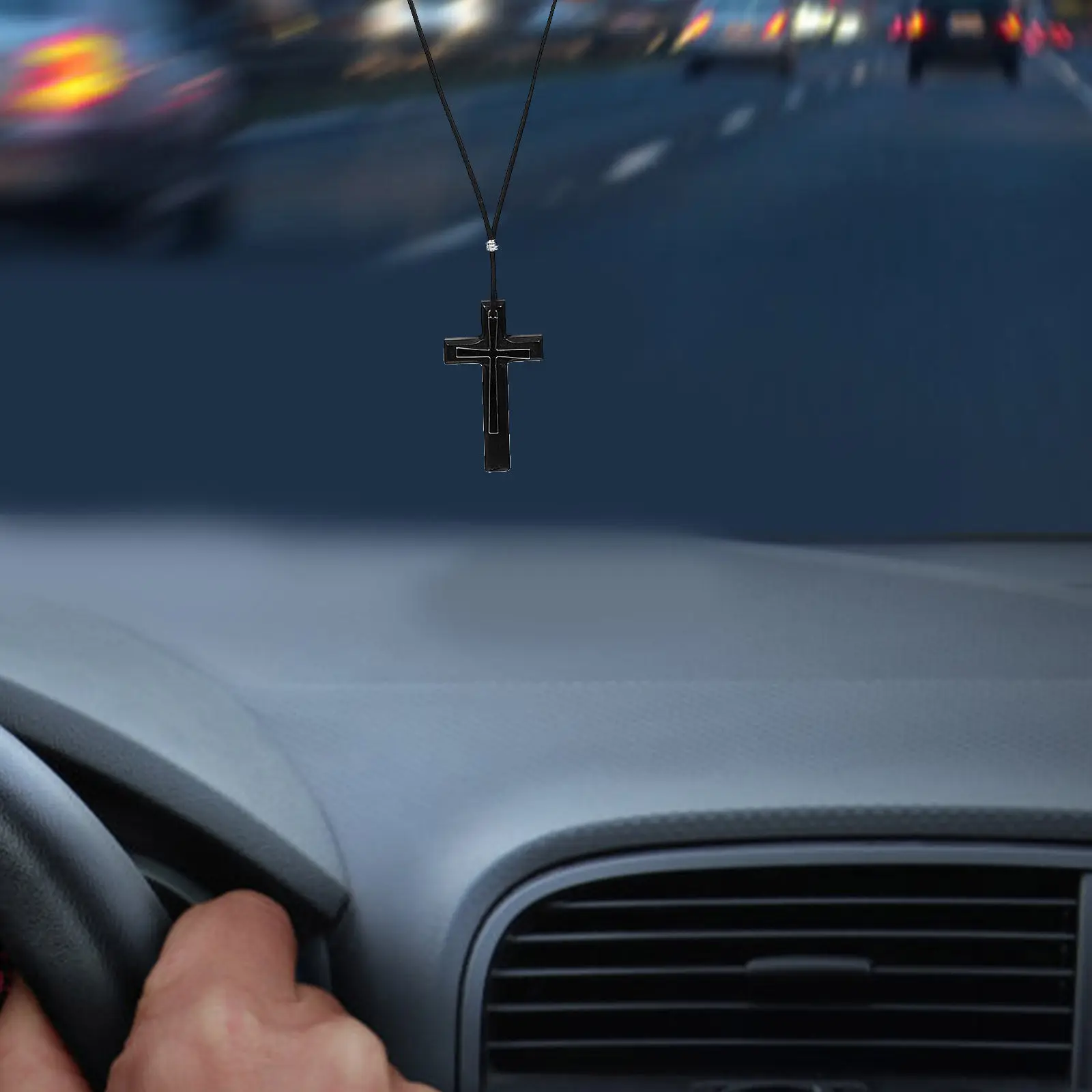 

2Pcs Cross for Car Mirror Hanging Wooden Rear View Mirror Ornament Vehicle Interior Decor Accessories Handcrafted Charm