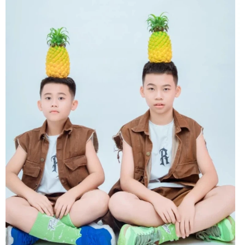 

Детские комплекты для уличных танцев: крутые футболки, джазовые костюмы для мальчиков, коричневые хип-хоп футболки, свободные шорты-карго с принтом для девочек