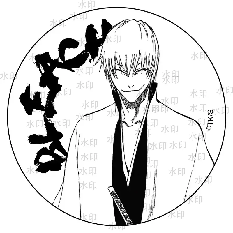 Japan Anime BLEACH Figures Kurosaki Ichigo Hirako Shinji Metal Laser Badge Character Ichimaru Gin Bags Decor Pins Xmas Gift