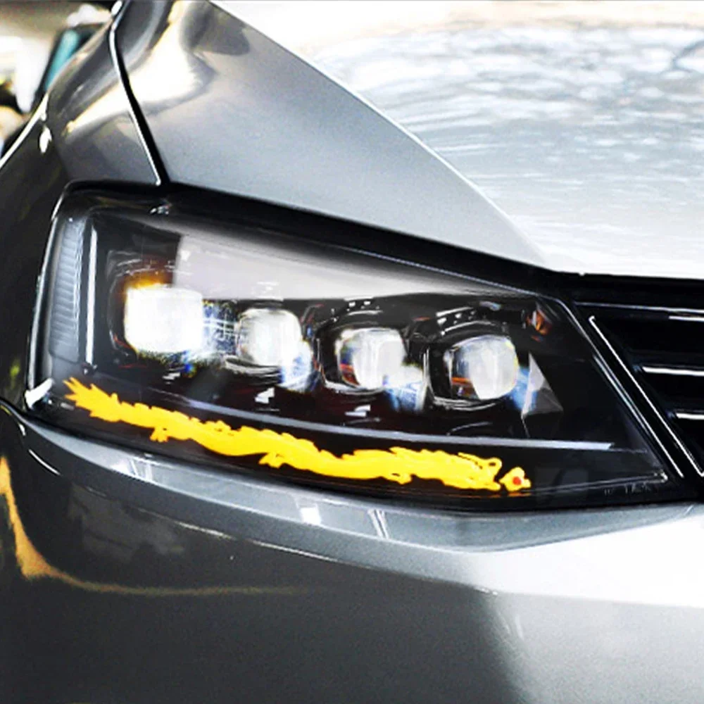 

Car Head Lights Lighting Assembly For VW Jetta Sagitar Upgrade Dragon Design LED Auto Headlight Projector Lens Accessories