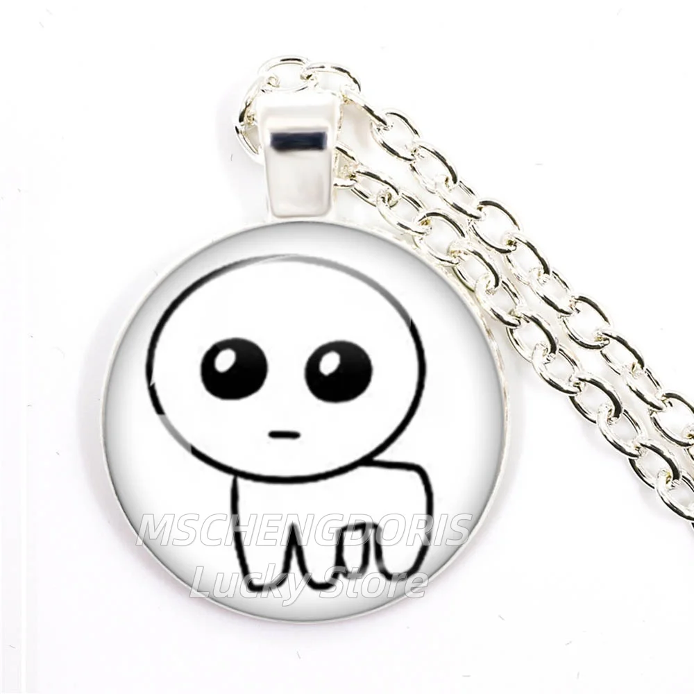 TBH Autism Creature Meme Yippee Funny Meme Yippee Cartoon Glass Pendant Chain Necklace Charm Jewelry Fans Souvenir Collect Gift