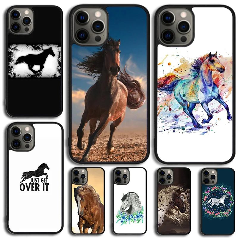 Horse Pony Pattern Phone Case Cover For iPhone 15 16 14 XR XS 11 12 13 Mini Pro MAX Plus