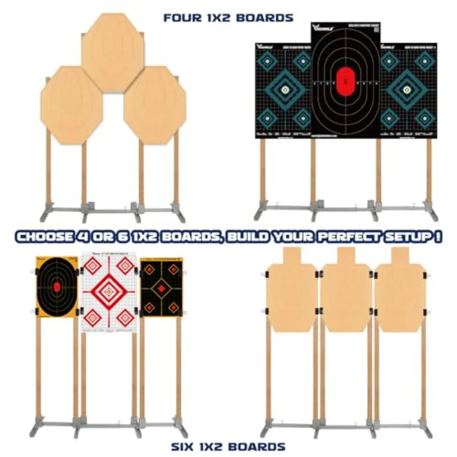 قاعدة حامل الهدف القابلة للتعديل، حامل الهدف الورقي لنطاق الرماية، قاعدة التصوير المحمولة من الورق المقوى على شكل H، مجموعة ثلاثية مع Sta