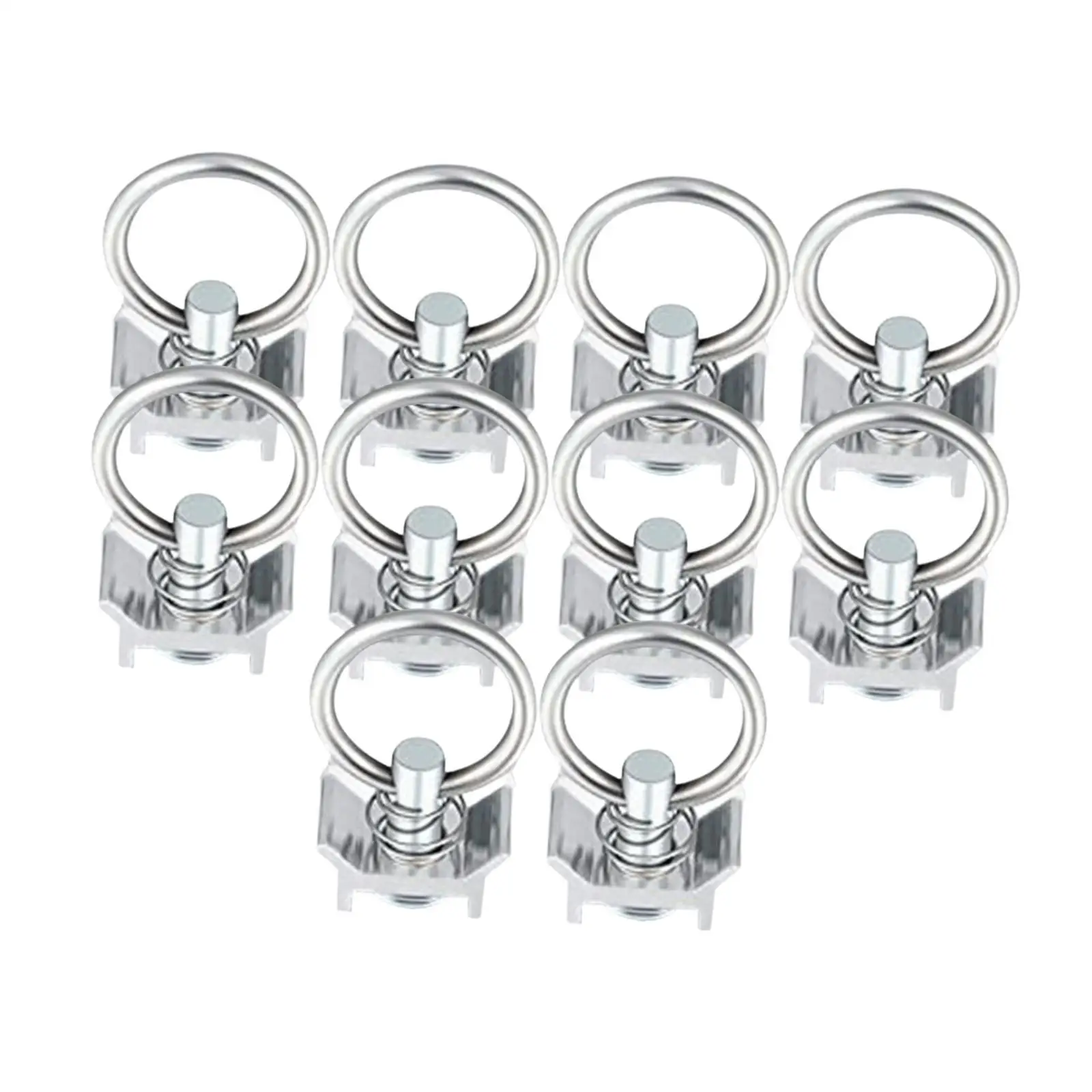 10x L Track Single Stud Fitting Stainless Steel Heavy Duty Easily Install Keeper Cargo Control for Lighting RV Truck Bed Pickup