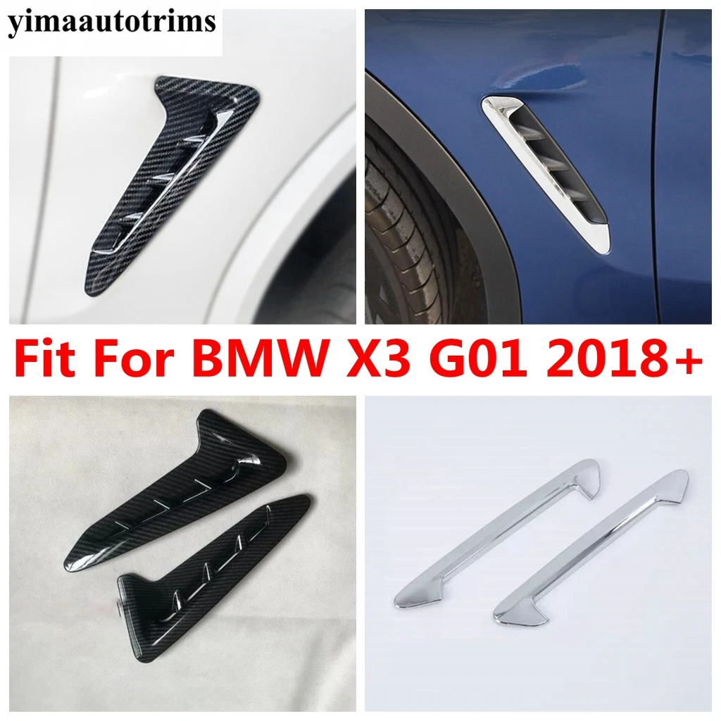 

Car Side Body Air Conditioning AC Outlet Vent Flow Fender Cover Trim For BMW X3 G01 2018 - 2023 ABS Chrome Accessories Exterior