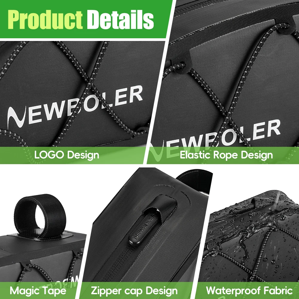NEWBOLER Fahrradtasche Wasserdichte Reflektierende Vordere Oberrohr-Tasche Fahrradtasche mit Großer Kapazität MTB Rennrad Zubehör – Detail 9