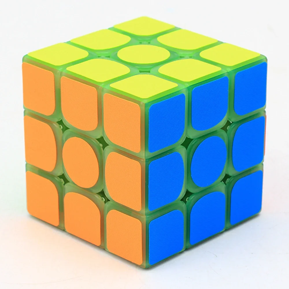 Babelemi Linen Finished Sticker Luminous 3x3x3 Speed Magic Cube Puzzle Educational Toy for Child