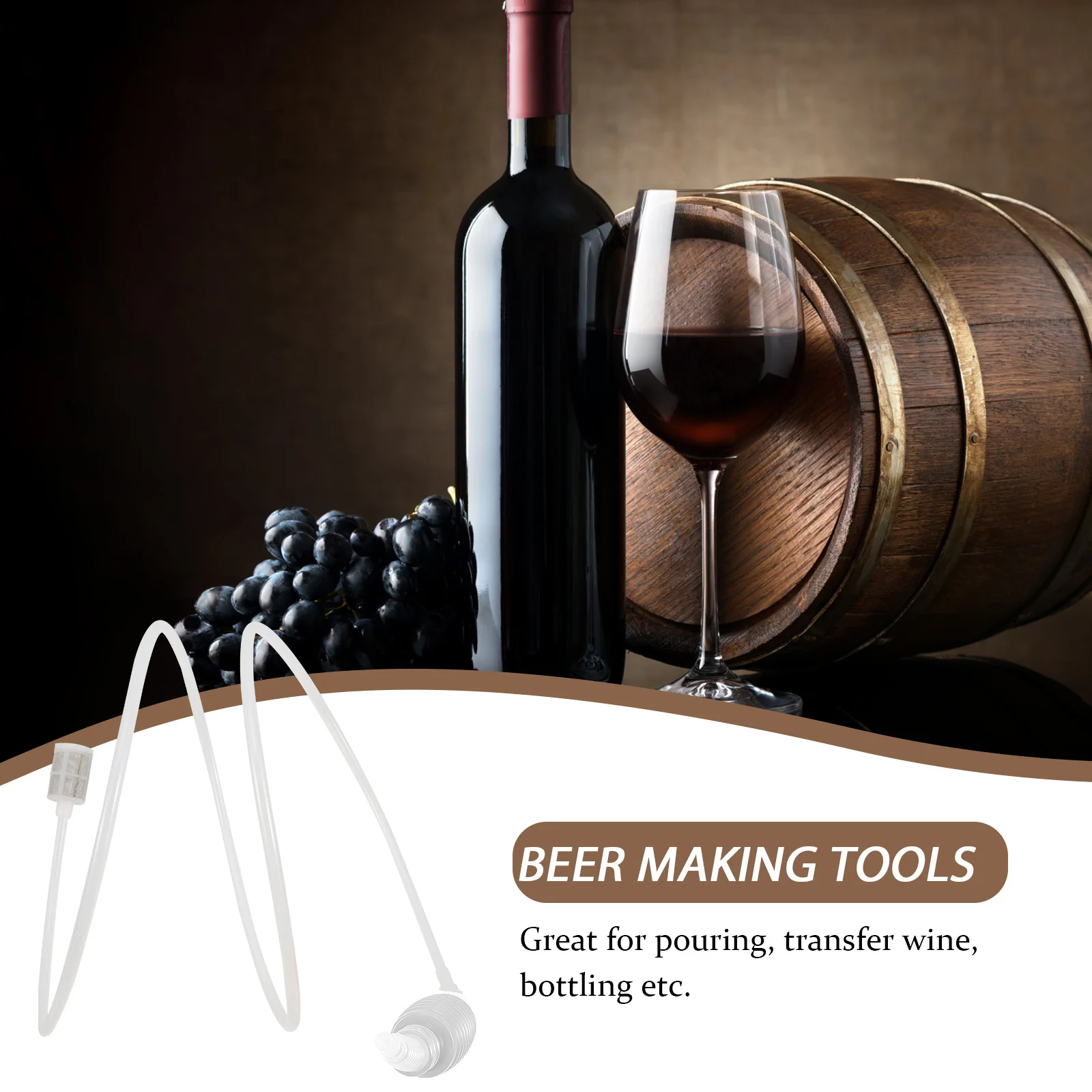 

2Sets Wine Siphon Hose Set Hard Plastic Home Brewing Tool Wine Filter Tube Auto Siphon Kit Hose for for Equipment