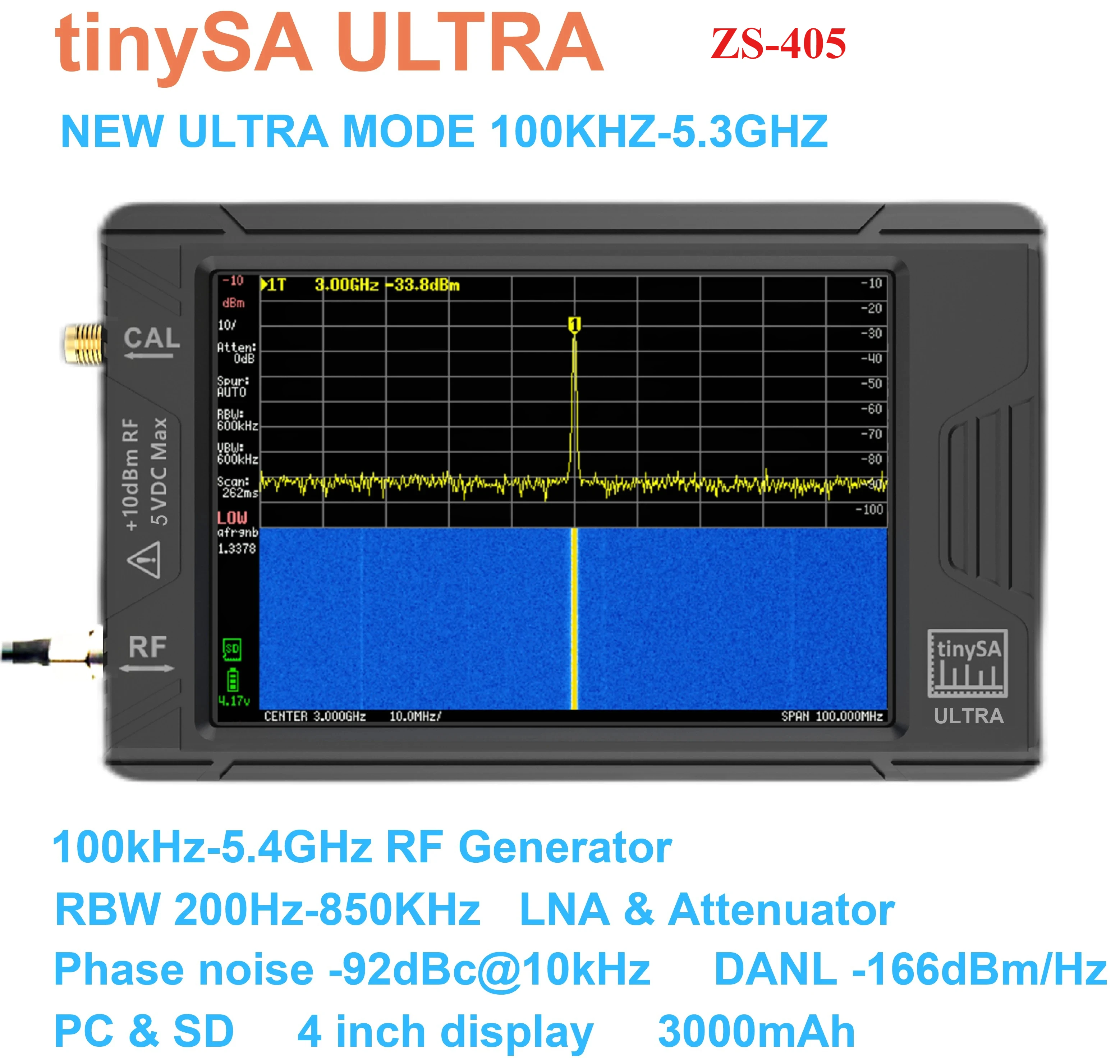 Zeenko ZS-405/406/407 Hand held tiny Spectrum analyzer tinySA ULTRA PLUS 4