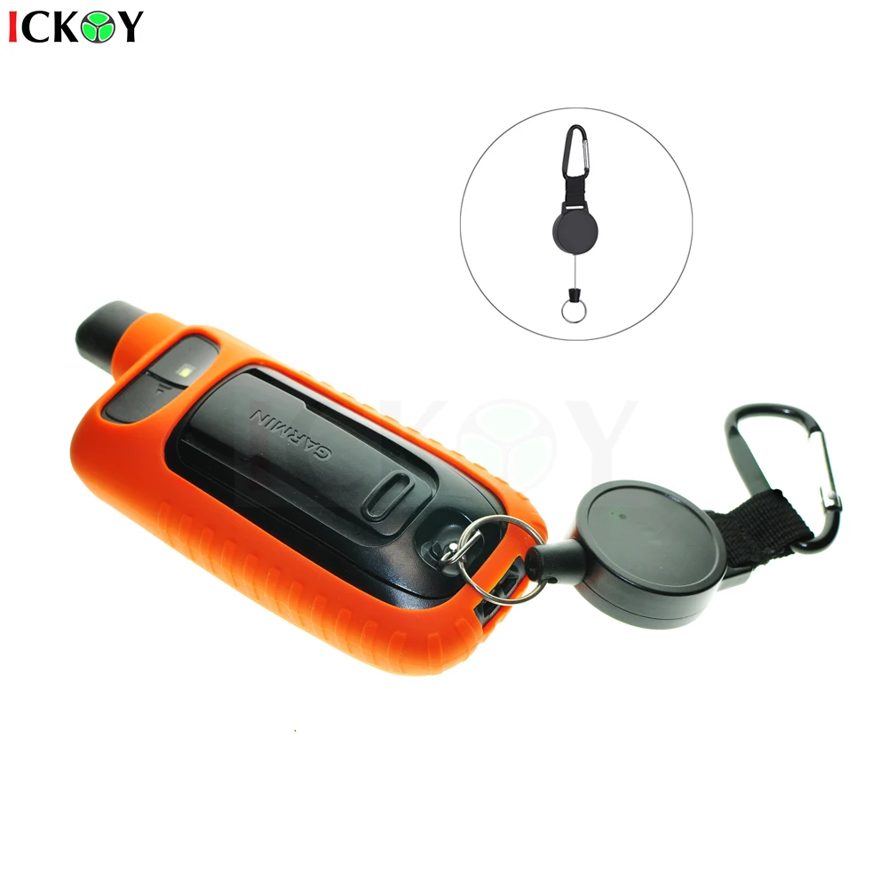 Silicone Protect Case Cover Skin + Retractable Lanyard Stainless Cable Rope for Garmin GPSMap 66 66s 66st 67 67s 67st GPS