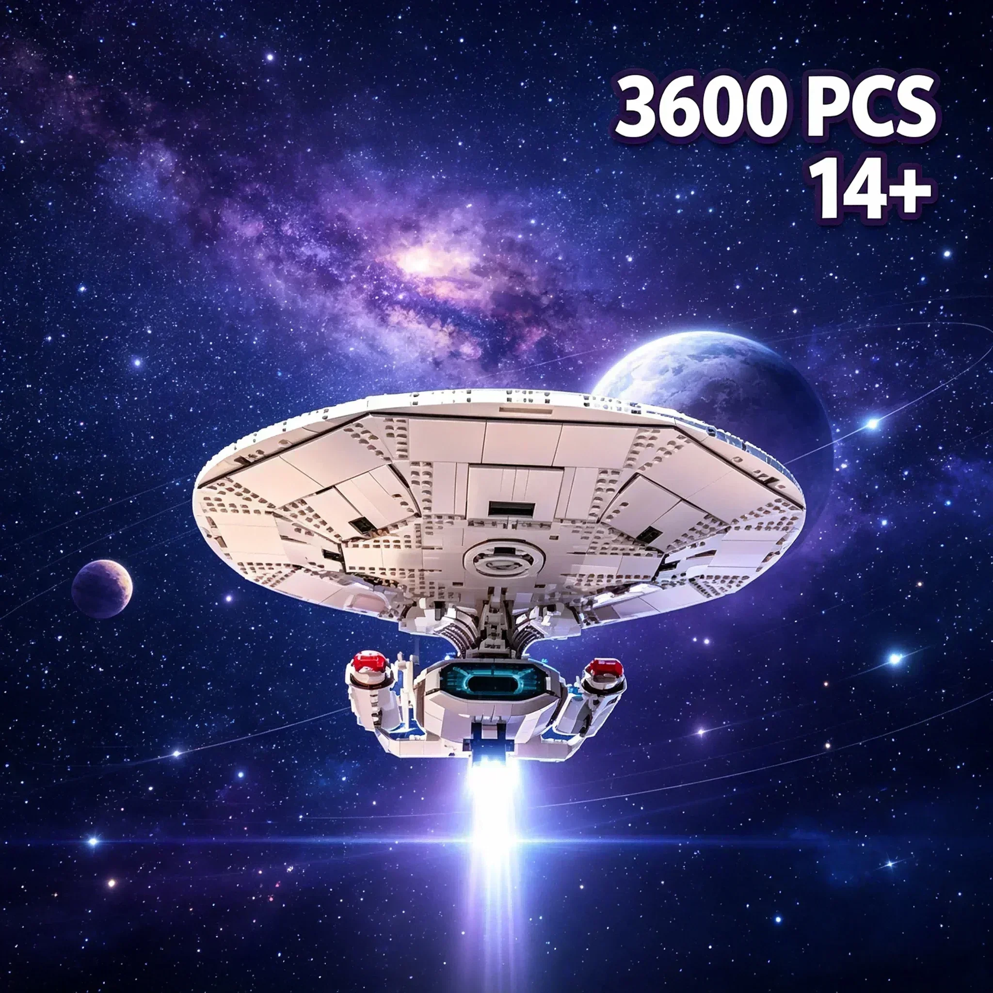 New MOC Enterprise-Level Space 3600PCS Gray Assembled  Ship Home Decoration Figurine – Perfect for Holidays and Birthdays.